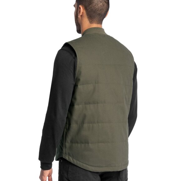 NWT M-3XL Wrangler Workwear Quilted Duck Work Vest Olive Durable Warm Utility - Picture 4 of 6